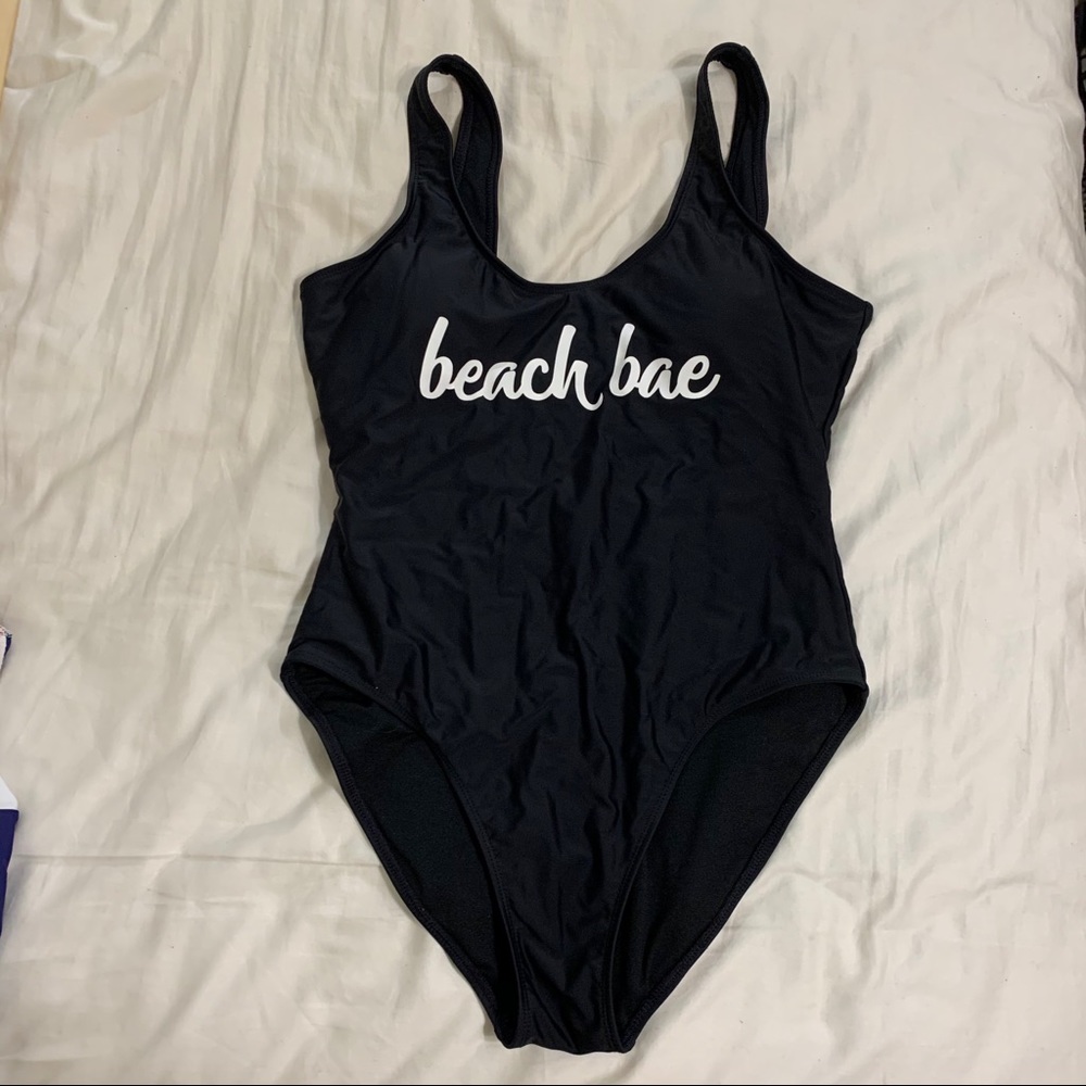beach bae black one piece swimsuit